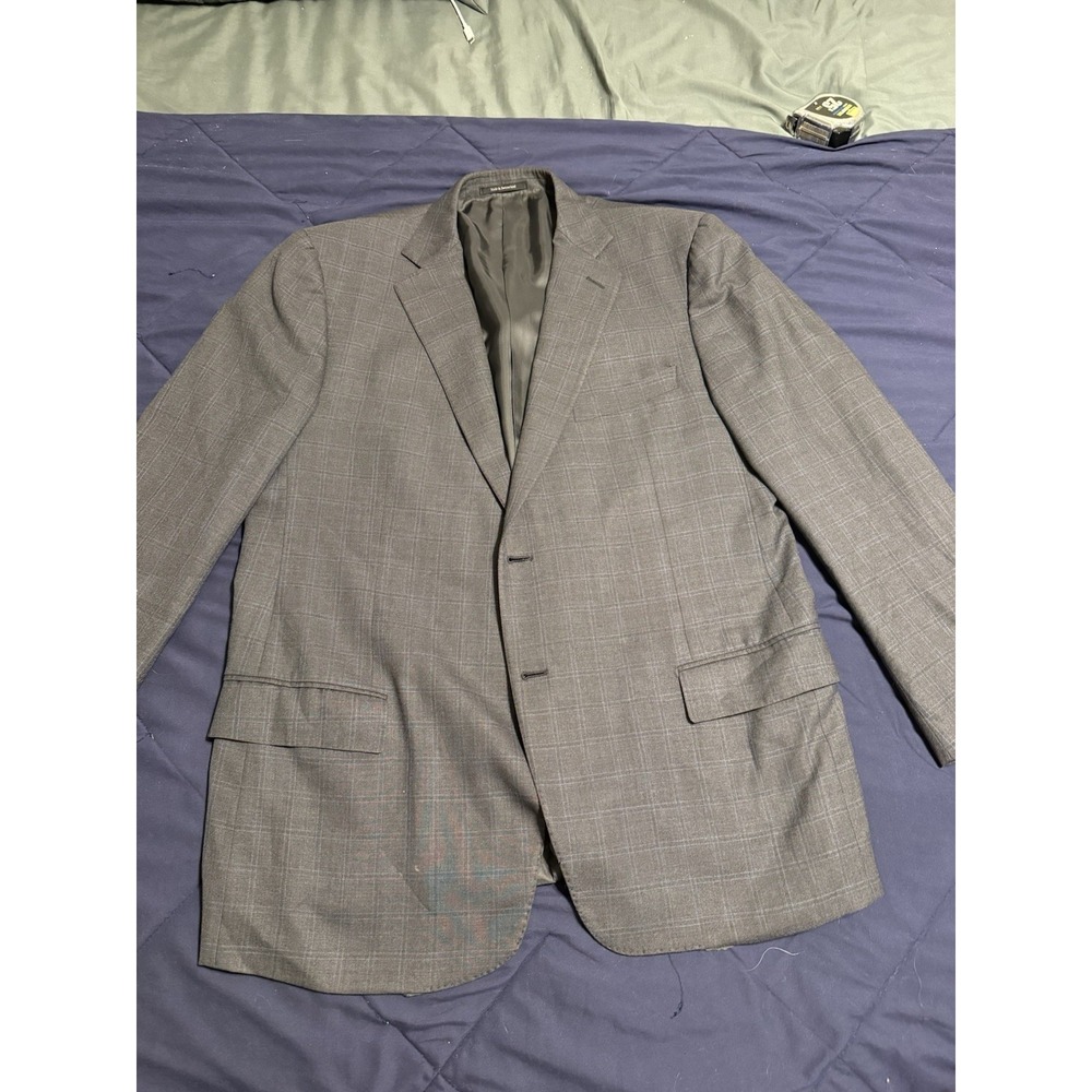 Ermenegildo‎ Zegna Saks Fifth Avenue Blazer Mens 48R Gray Window 15 Milmil 15